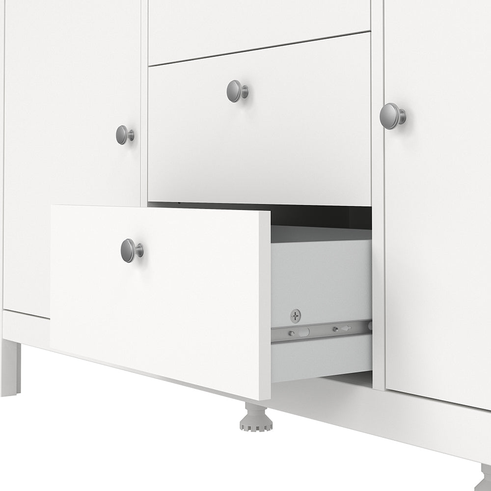 madrid sideboard 2 doors 3 drawers in white