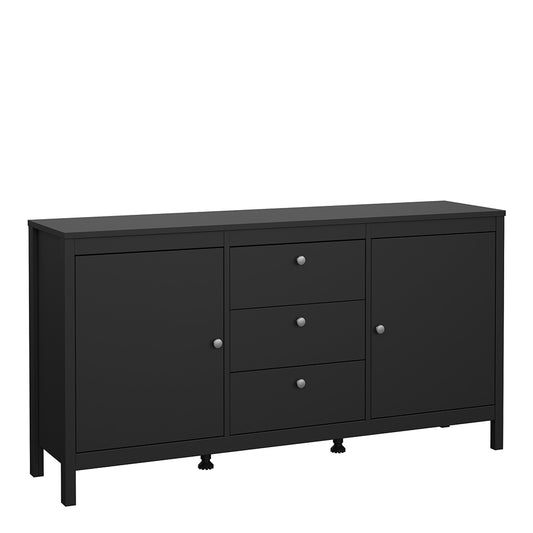 madrid sideboard 2 doors 3 drawers in matt black