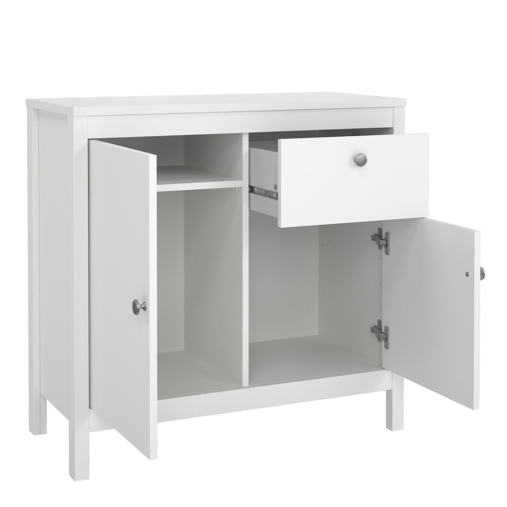 madrid sideboard 2 doors 1 drawer in white