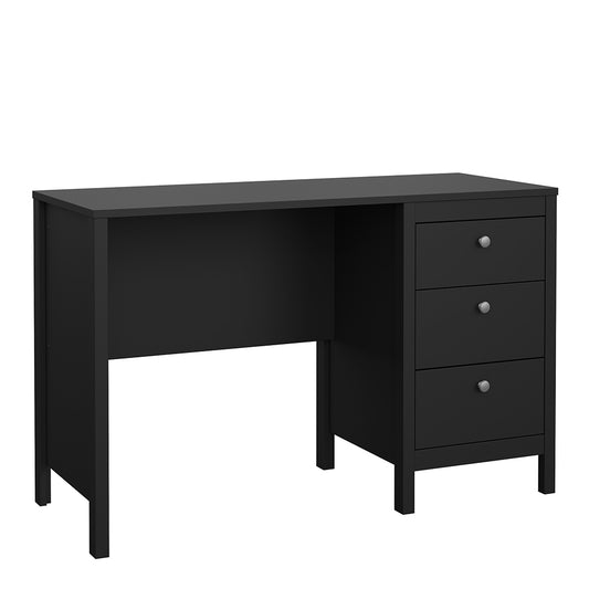 madrid desk 3 drawers matt black