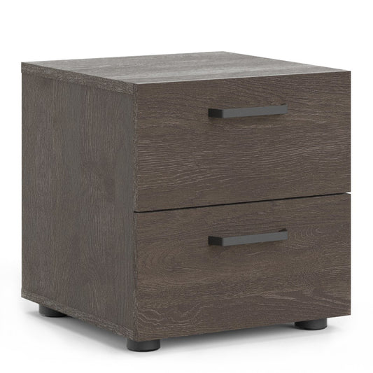 dallas nightstand 2 drawers in rovere gessato dark oak
