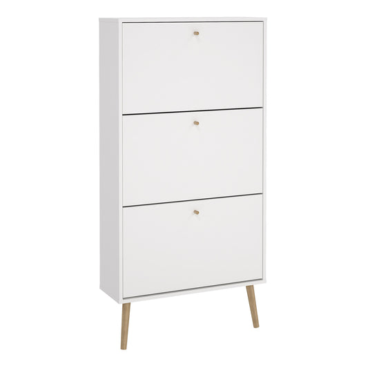 cumbria shoe cabinet 3 flip down doors white