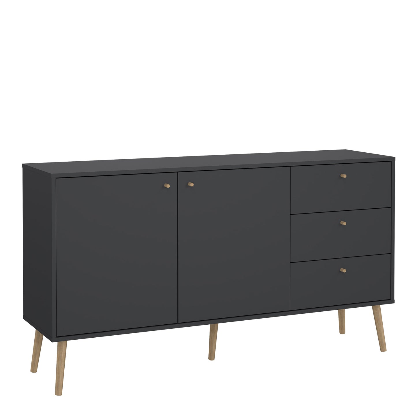 cumbria sideboard 2 doors + 3 drawers dark grey