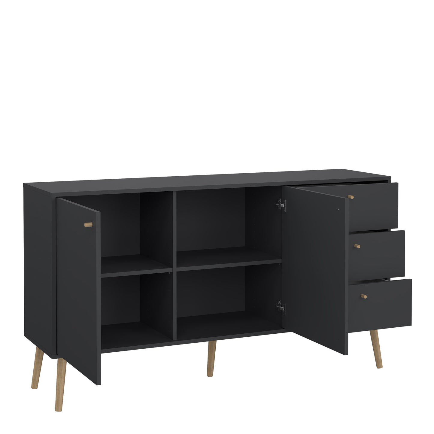 cumbria sideboard 2 doors + 3 drawers dark grey