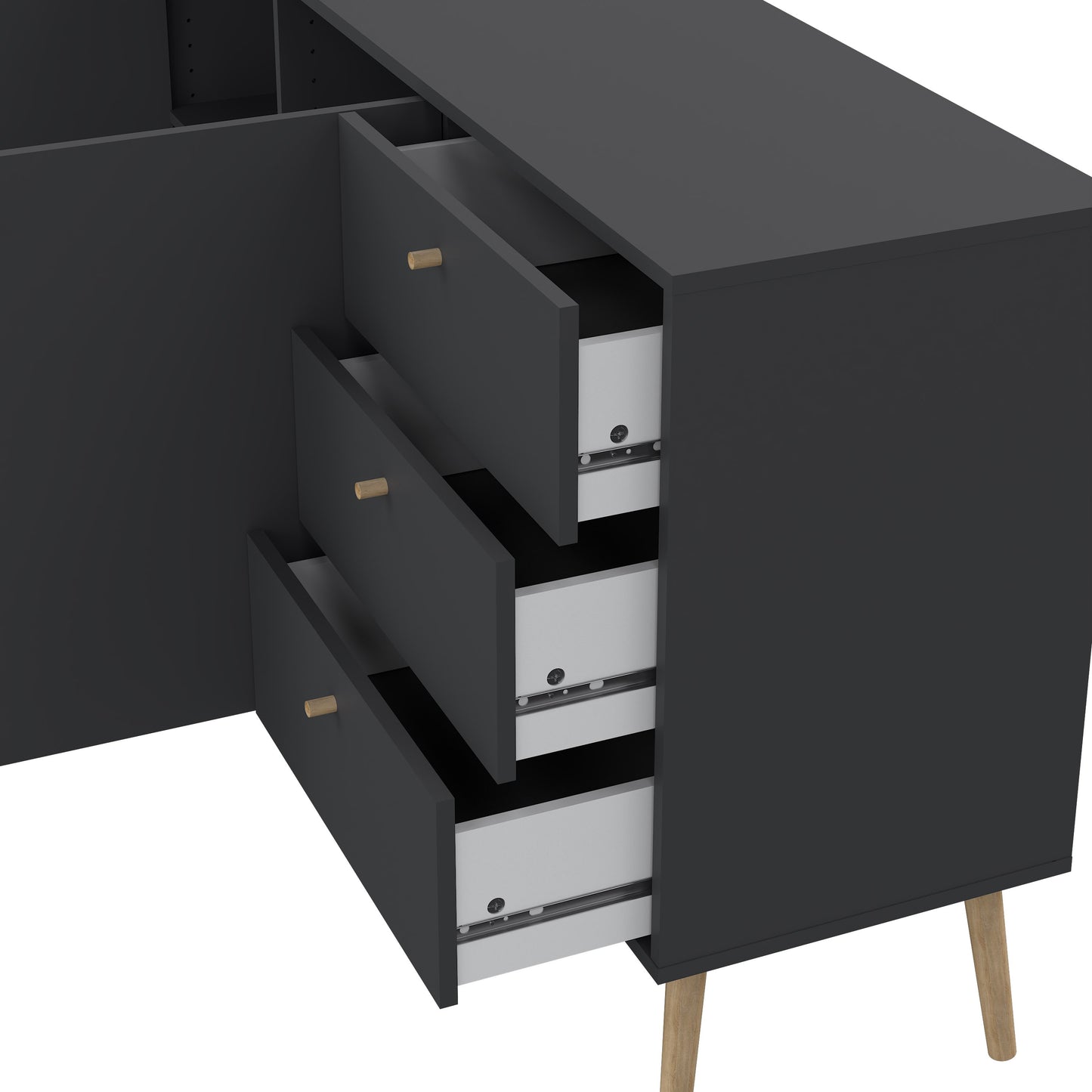 cumbria sideboard 2 doors + 3 drawers dark grey