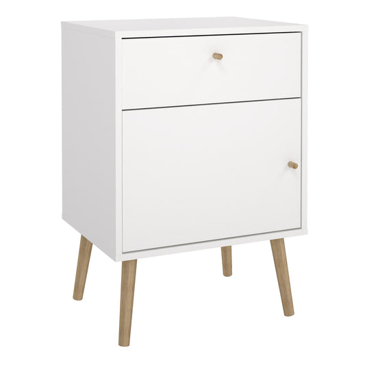 cumbria nightstand 1 door + 1 drawer white