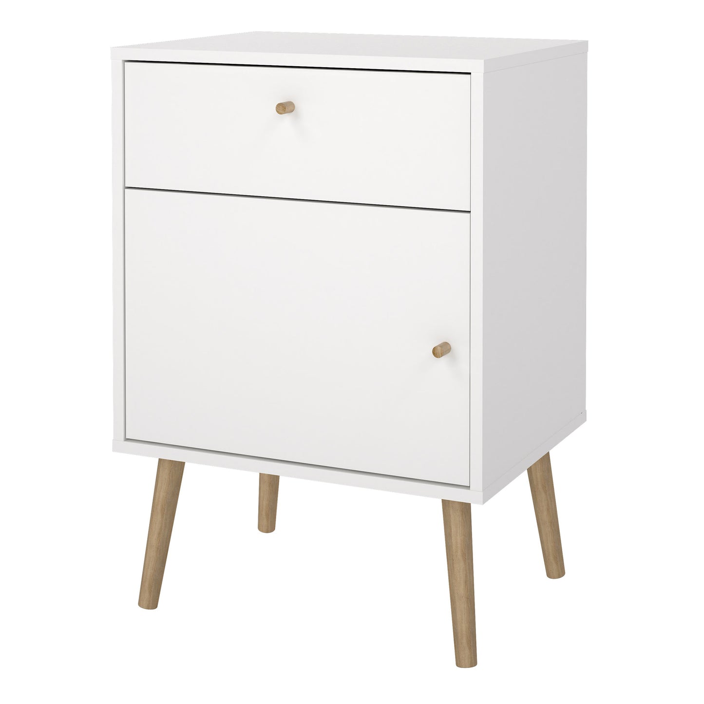 cumbria nightstand 1 door + 1 drawer white