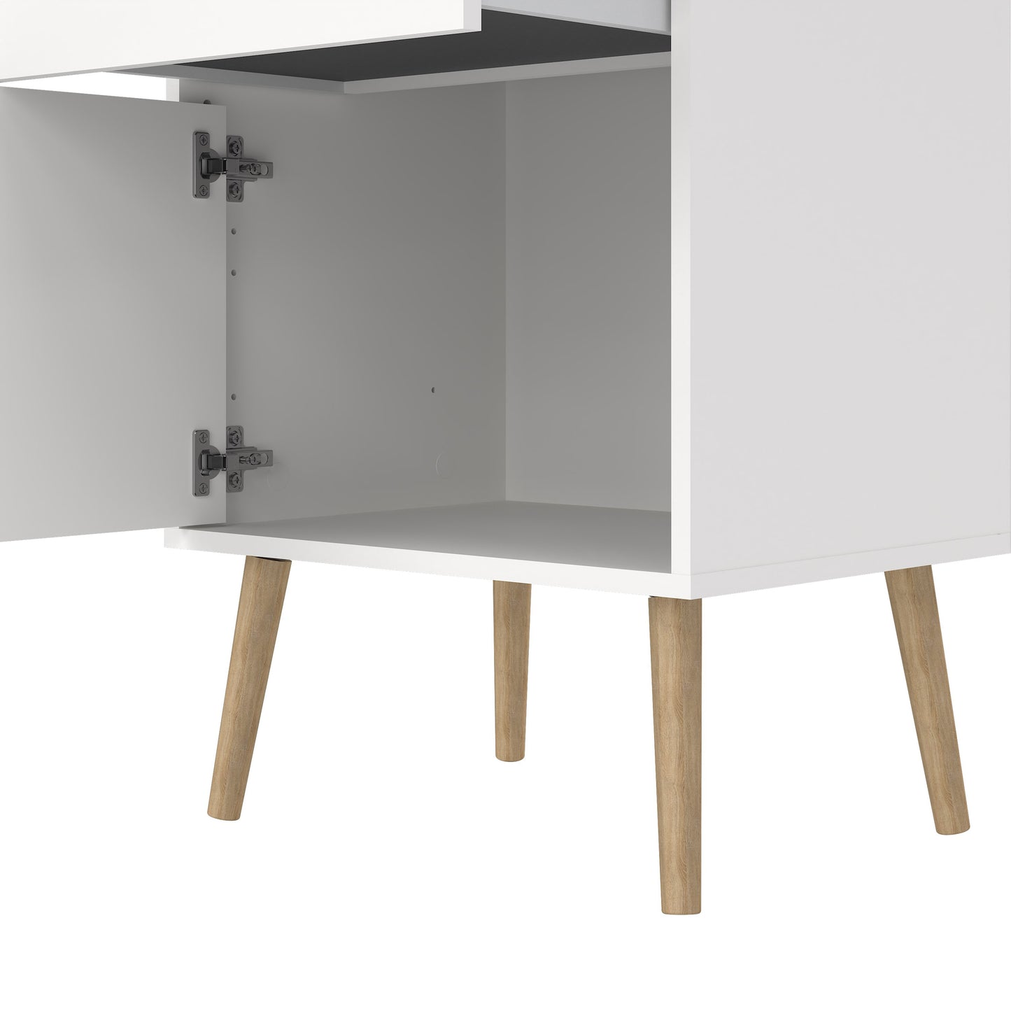 cumbria nightstand 1 door + 1 drawer white