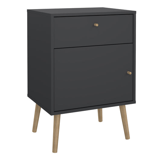cumbria nightstand 1 door + 1 drawer dark grey