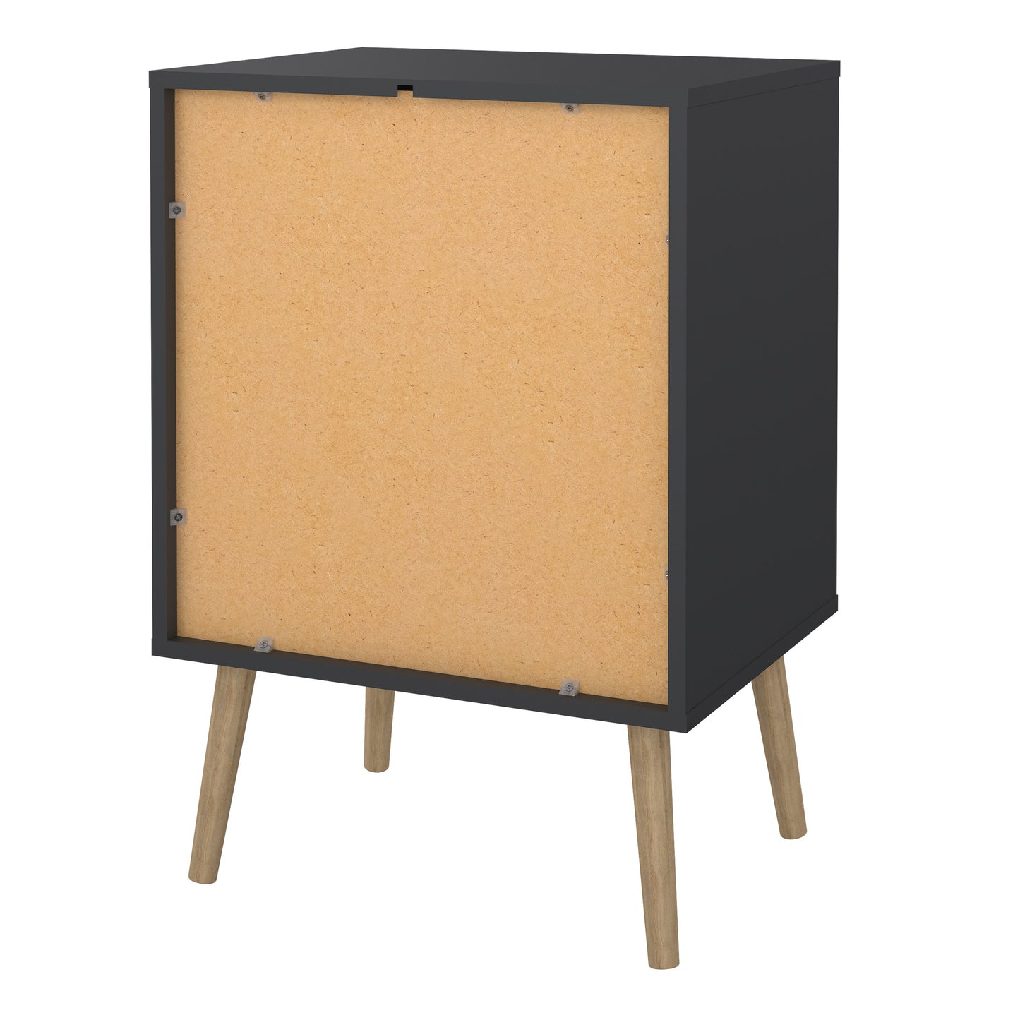cumbria nightstand 1 door + 1 drawer dark grey