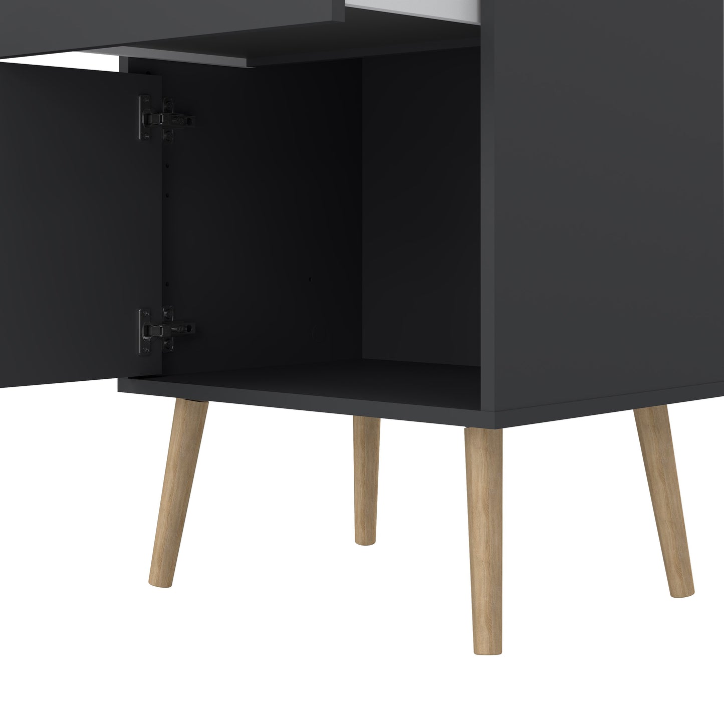 cumbria nightstand 1 door + 1 drawer dark grey