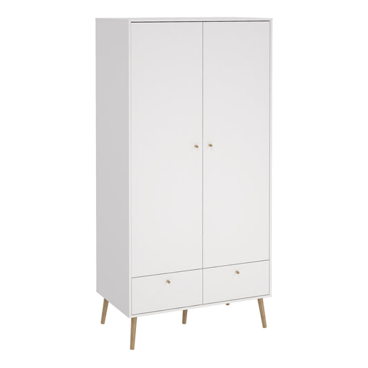 cumbria wardrobe with 2 doors + 2 drawers white
