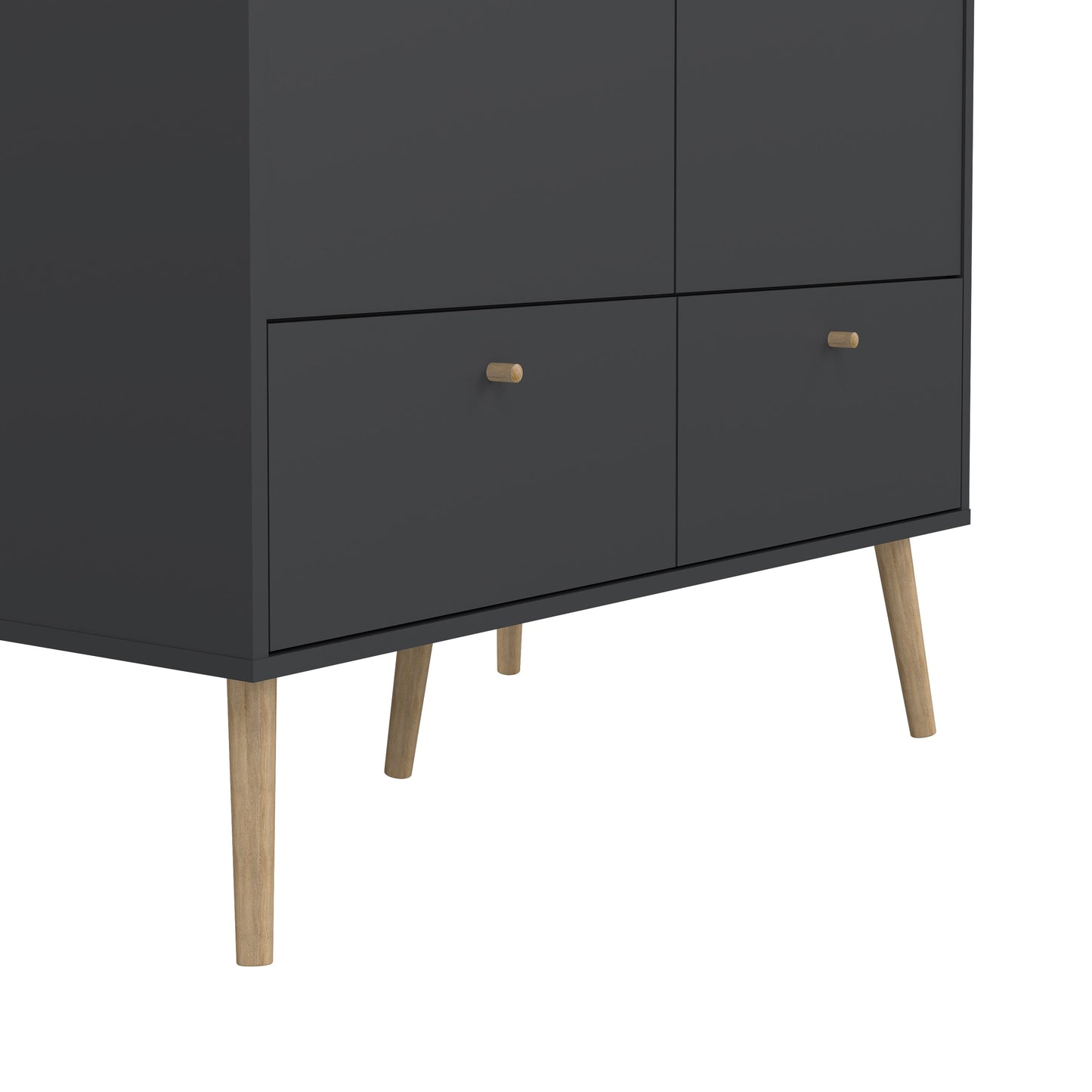 cumbria wardrobe with 2 doors + 2 drawers dark grey