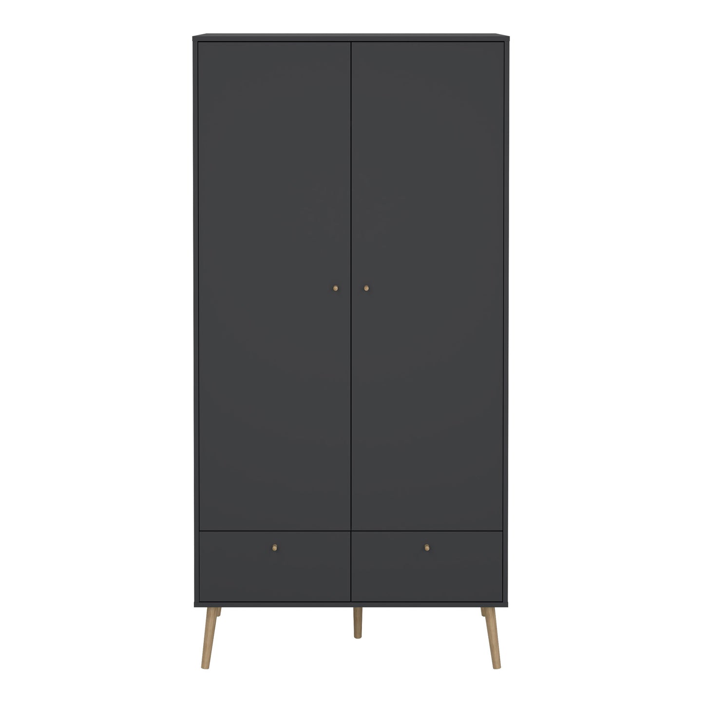 cumbria wardrobe with 2 doors + 2 drawers dark grey