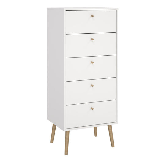 cumbria chest 5 drawers white