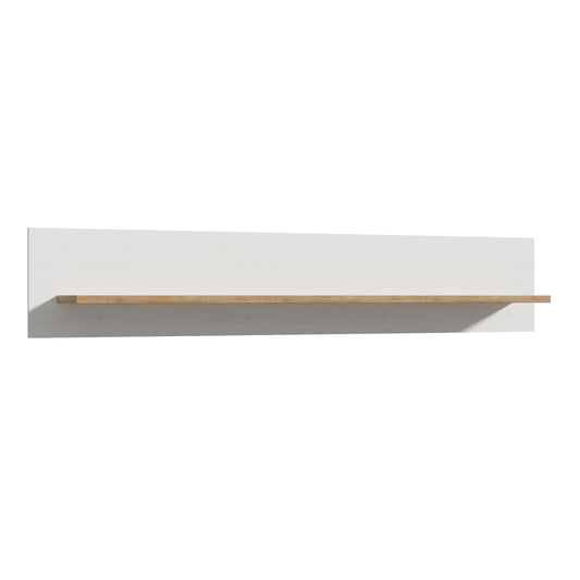 bohol 160cm wall shelf in riviera oak/white
