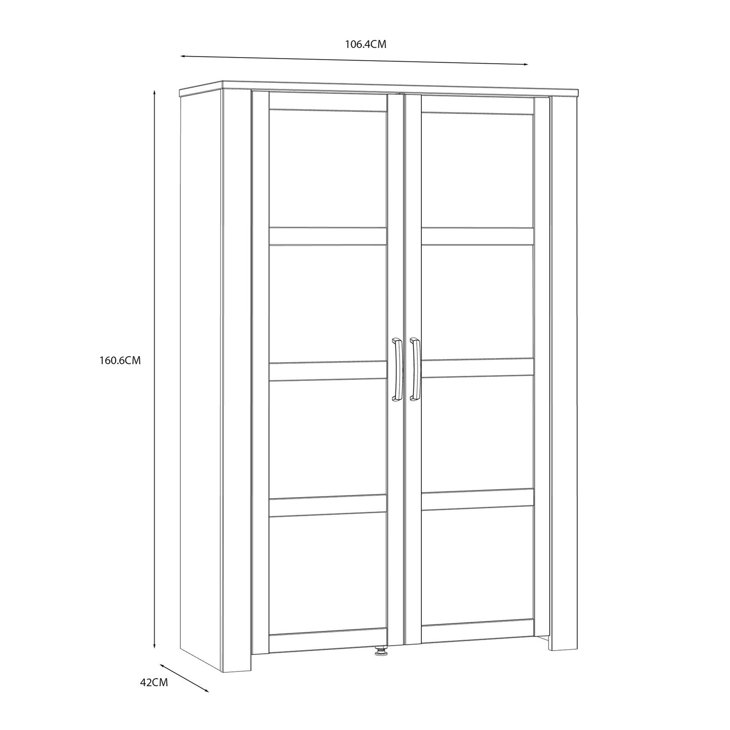bohol 2 door display cabinet in riviera oak/navy