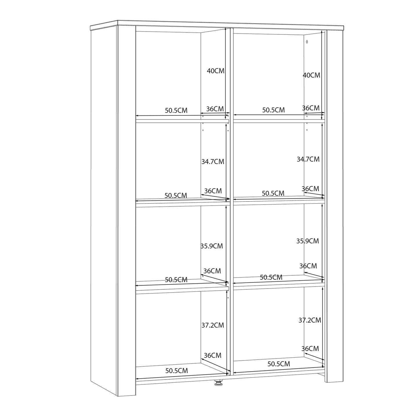 bohol 2 door display cabinet in riviera oak/navy