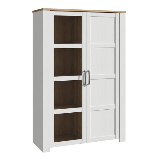 bohol 2 door display cabinet in riviera oak/white