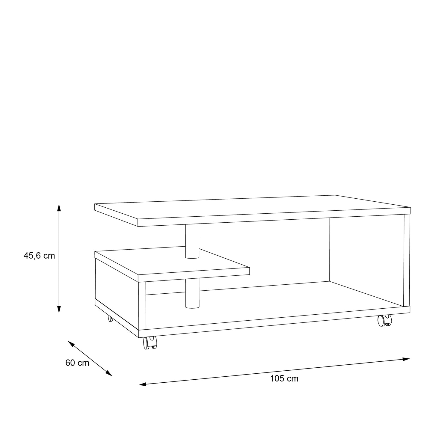 bailey coffee table in concrete grey