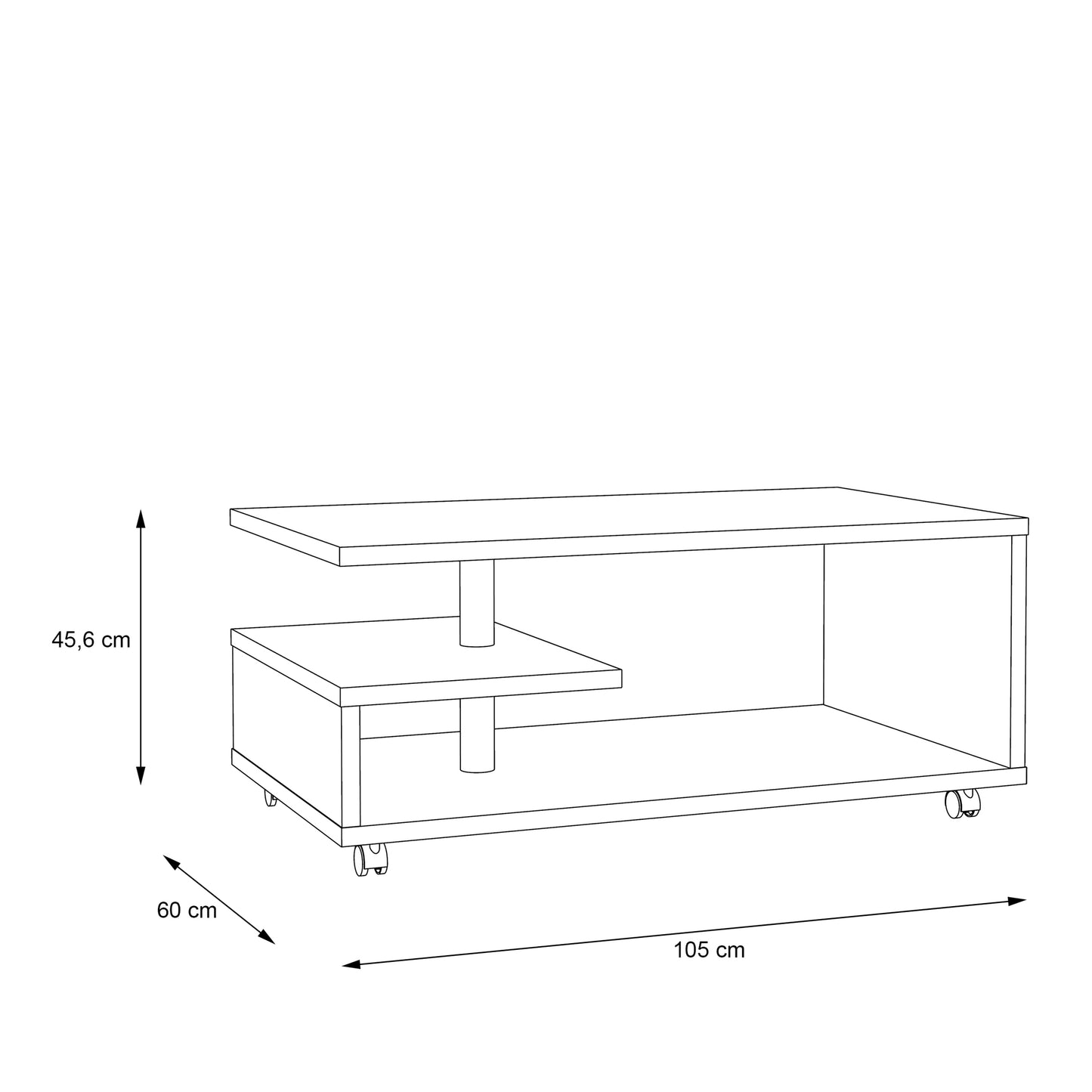 bailey coffee table in concrete optic dark grey