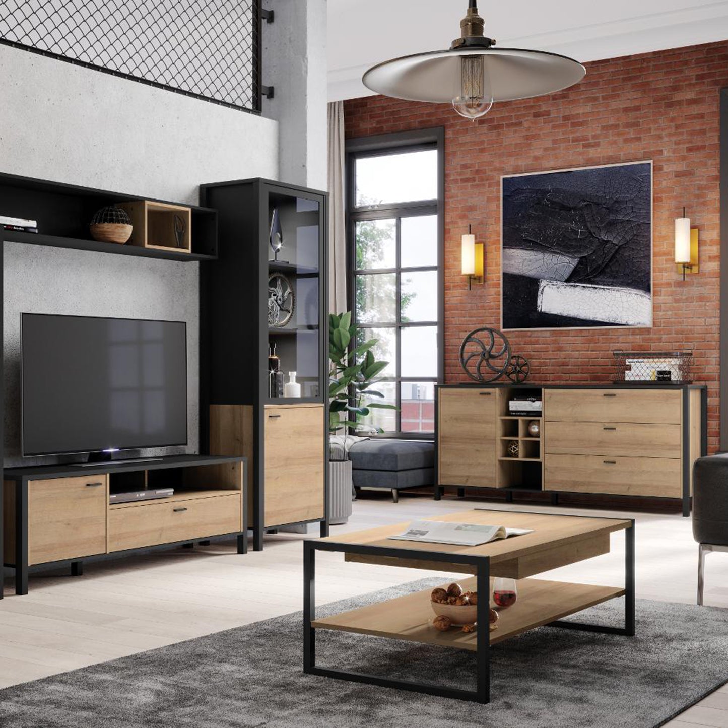 high rock coffee table in riviera oak