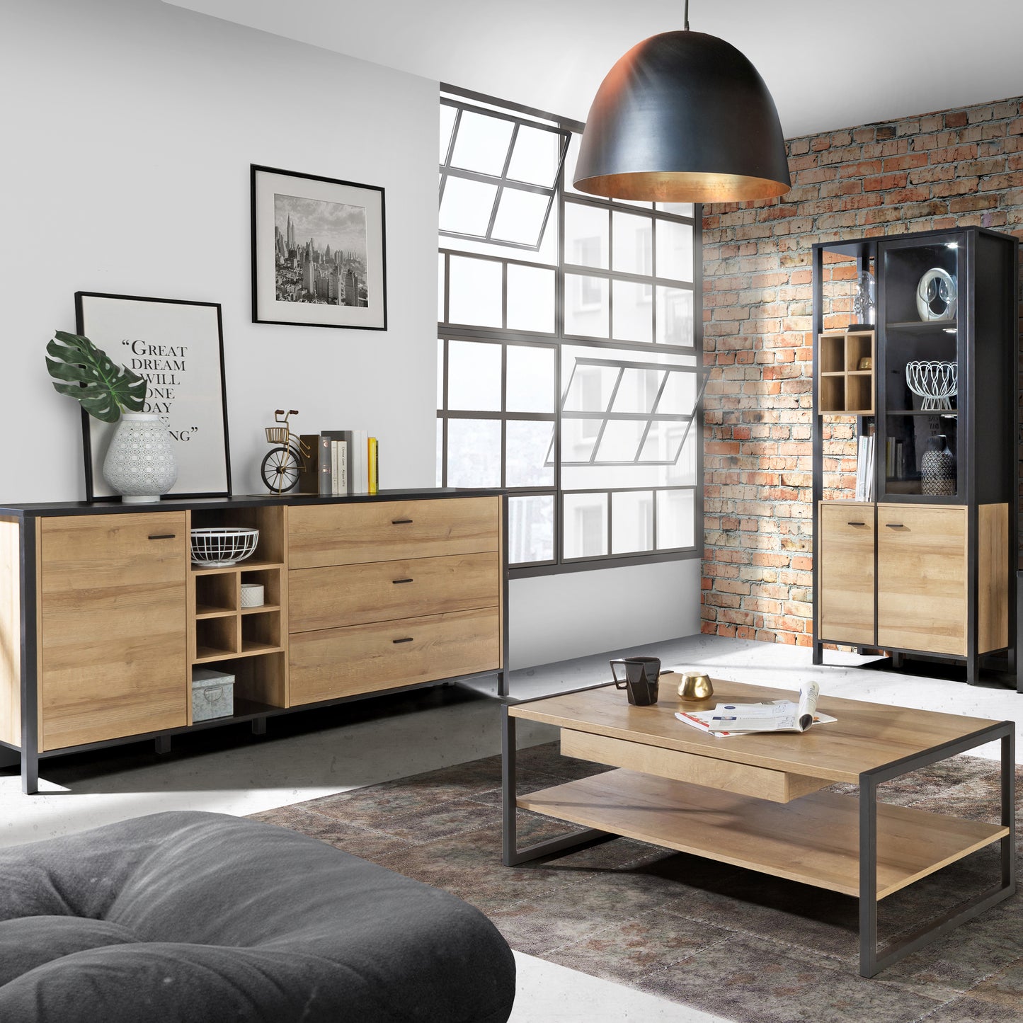 high rock coffee table in riviera oak