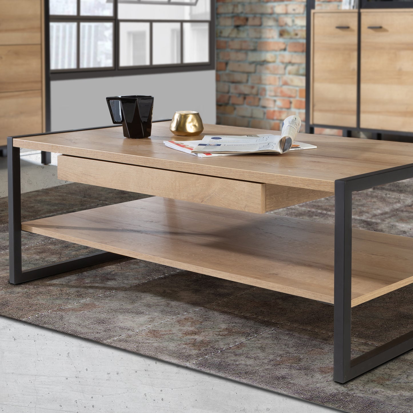 high rock coffee table in riviera oak