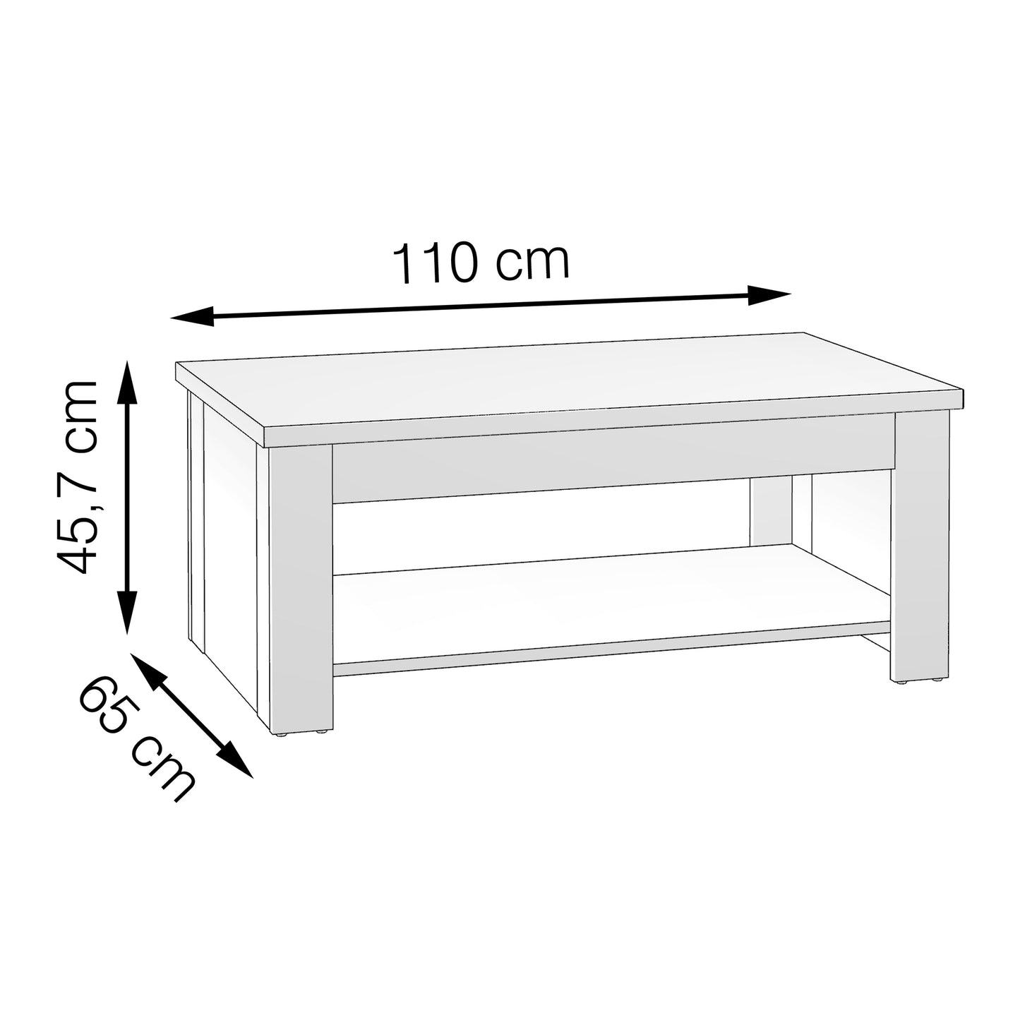 corona rising coffee table in tabak oak
