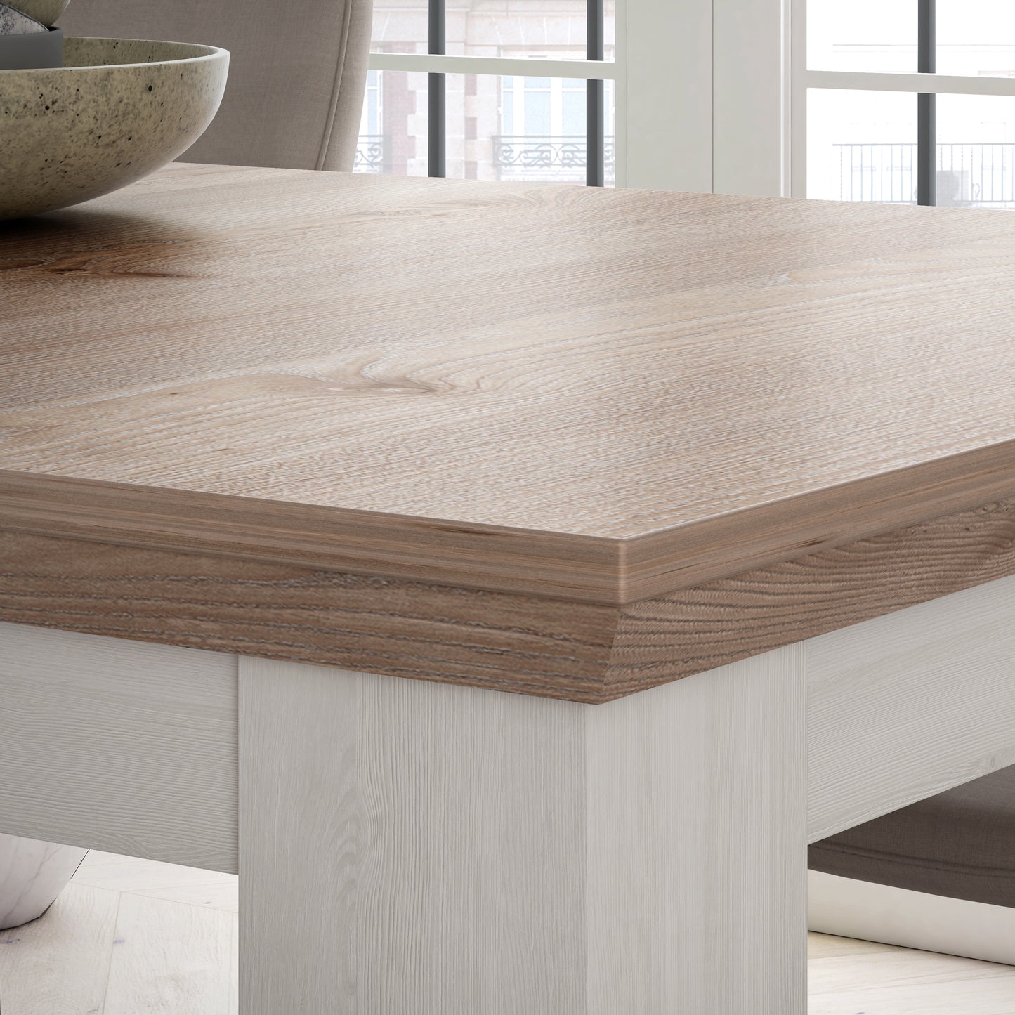 illopa extending dining table 160-207cm in oak nelson/snowy oak