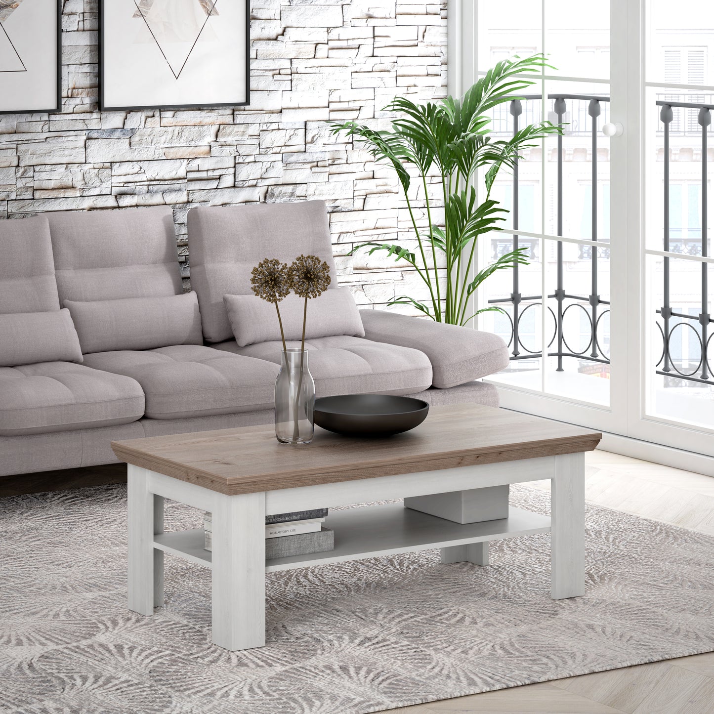 illopa coffee table in oak nelson/snowy oak