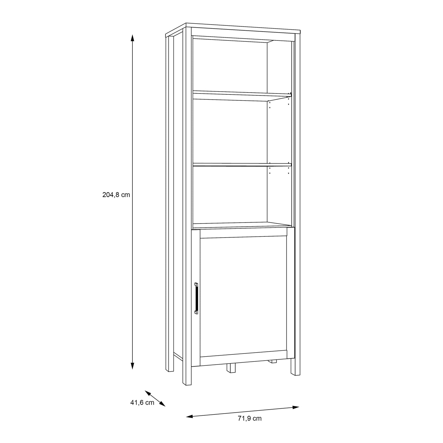 malte brun shelf unit in waterford oak