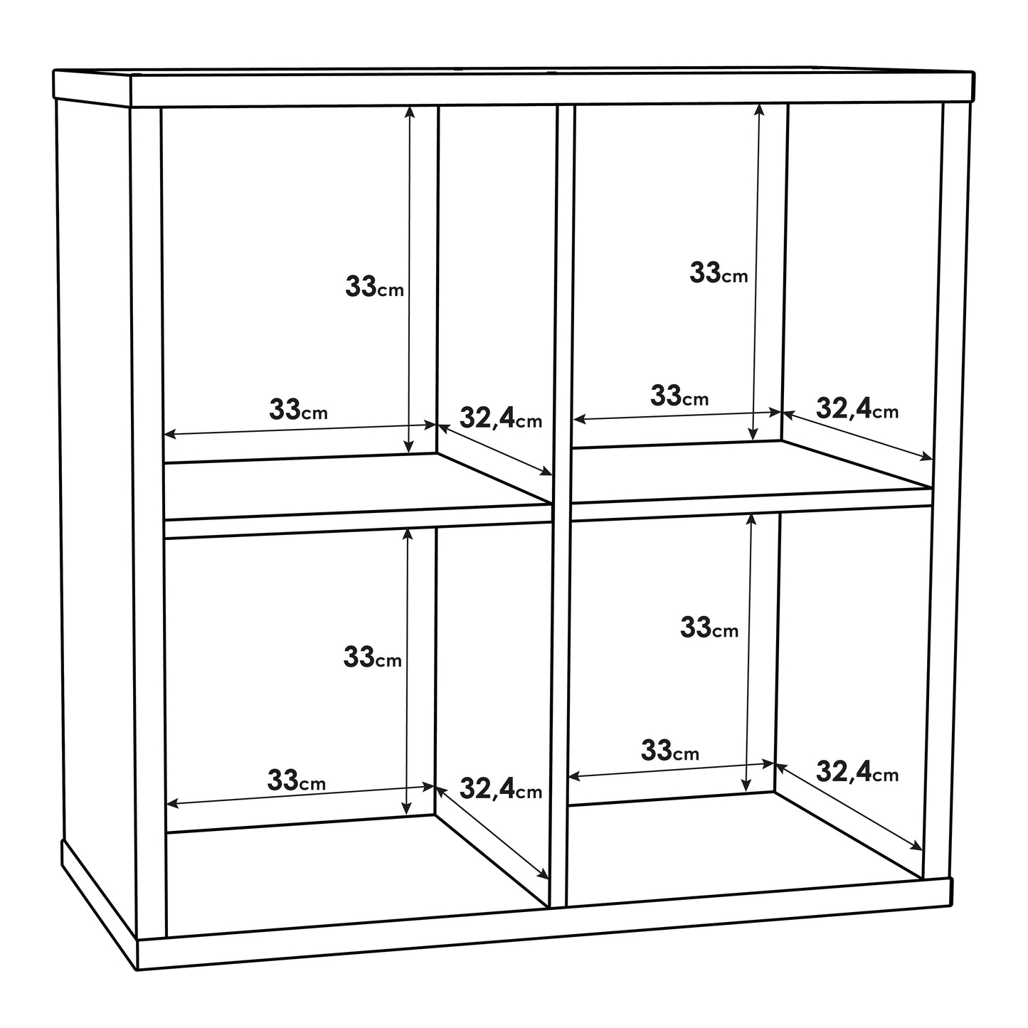 mauro 2x2 storage unit in matt white