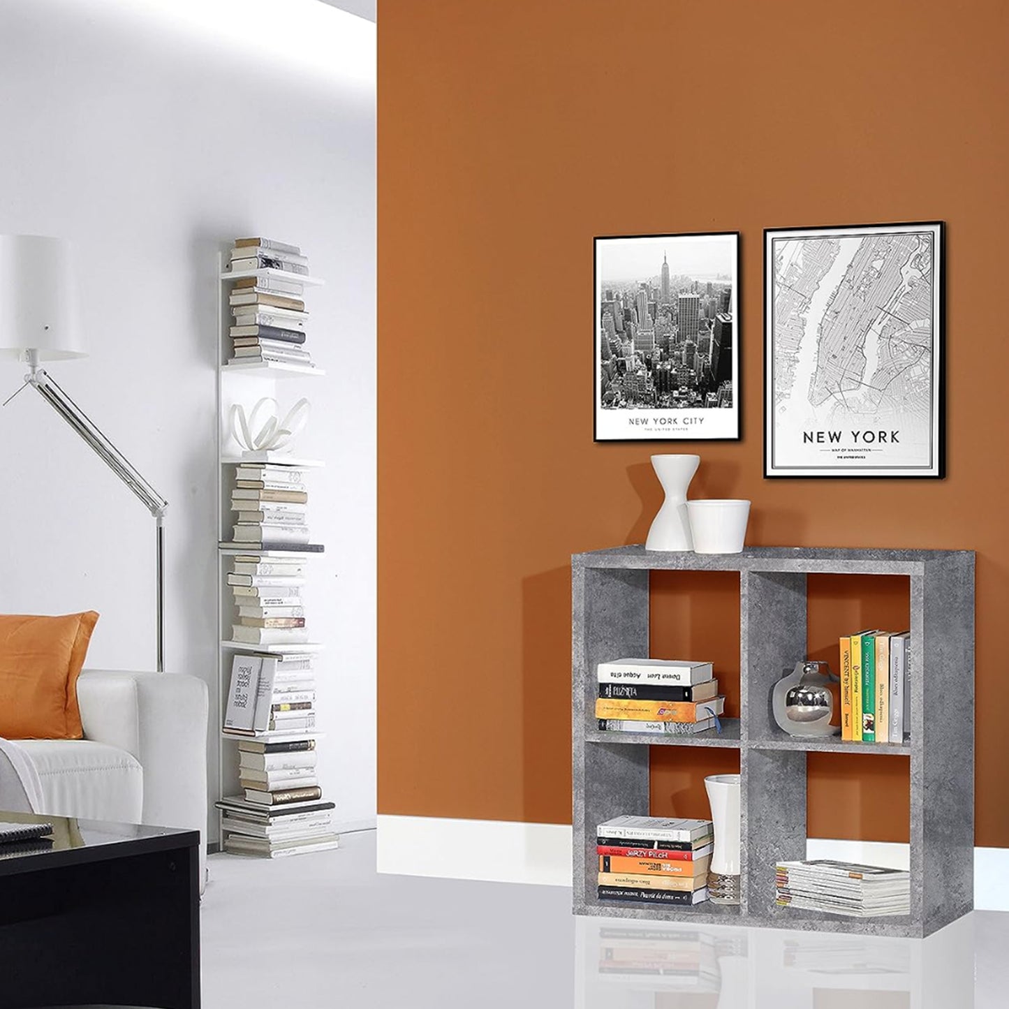 mauro 2x2 storage unit in concrete grey