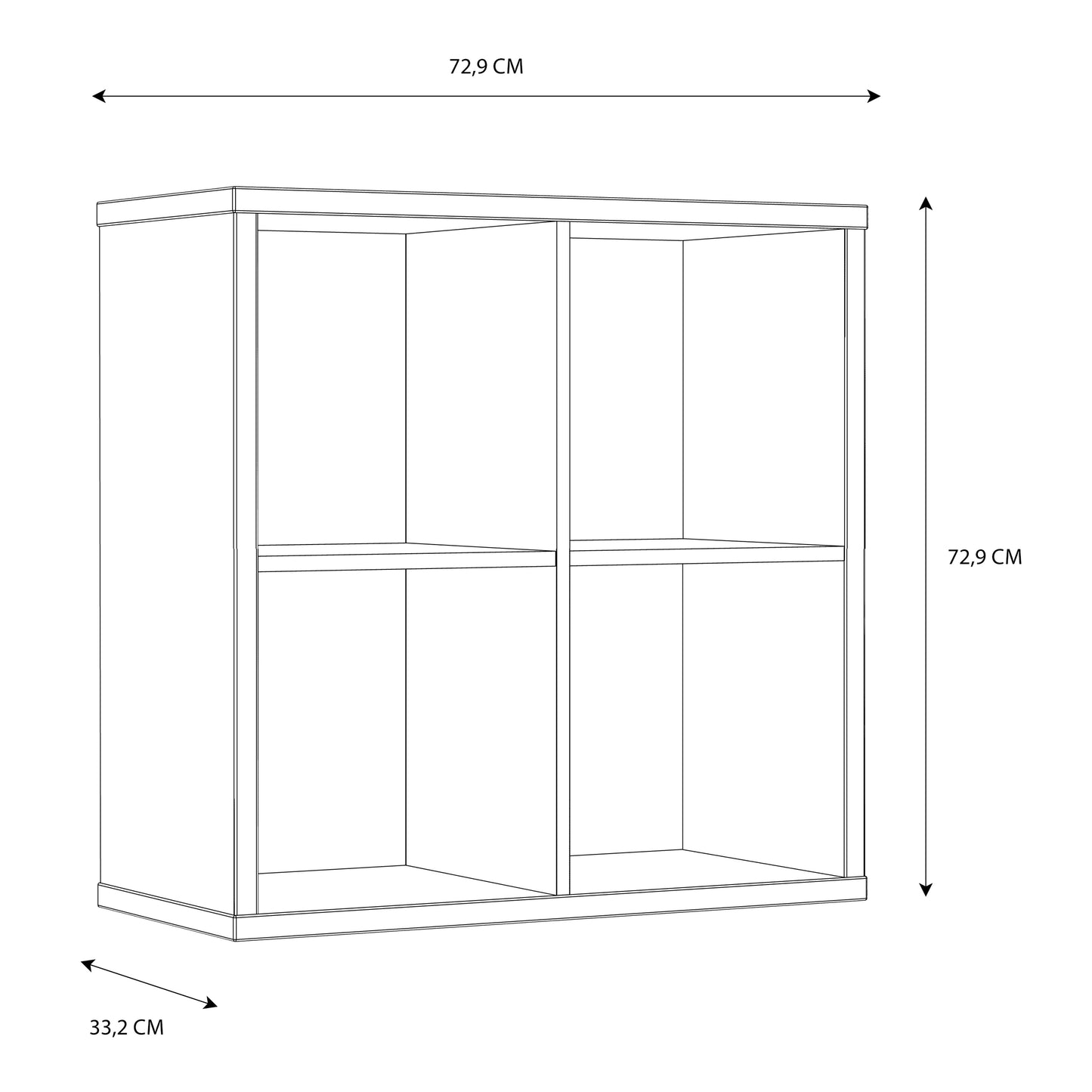 mauro 2x2 storage unit in white high gloss/white