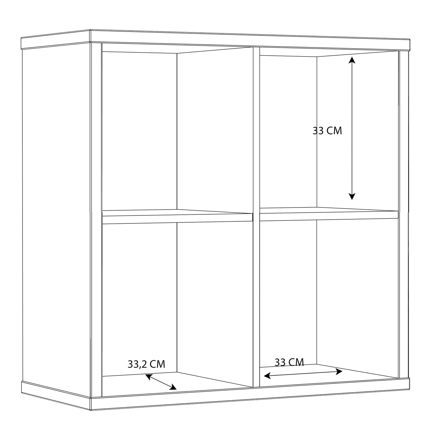 mauro 2x2 storage unit in white high gloss/white