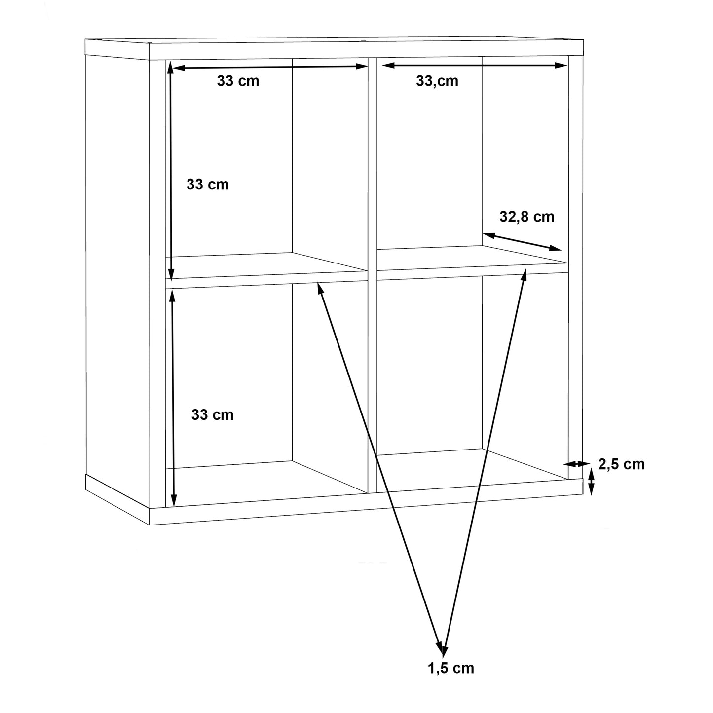 mauro 2x2 storage unit in matt black