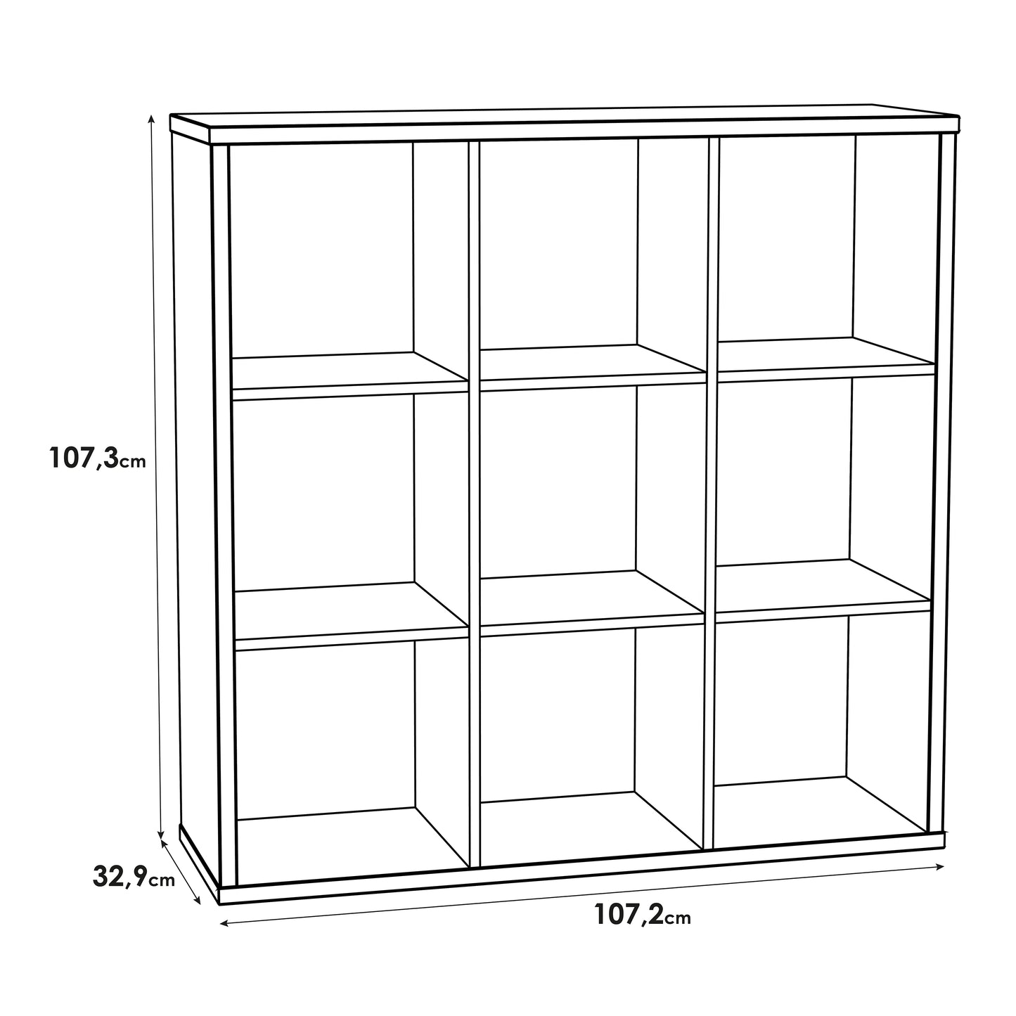 mauro 3x3 storage unit in sonoma oak