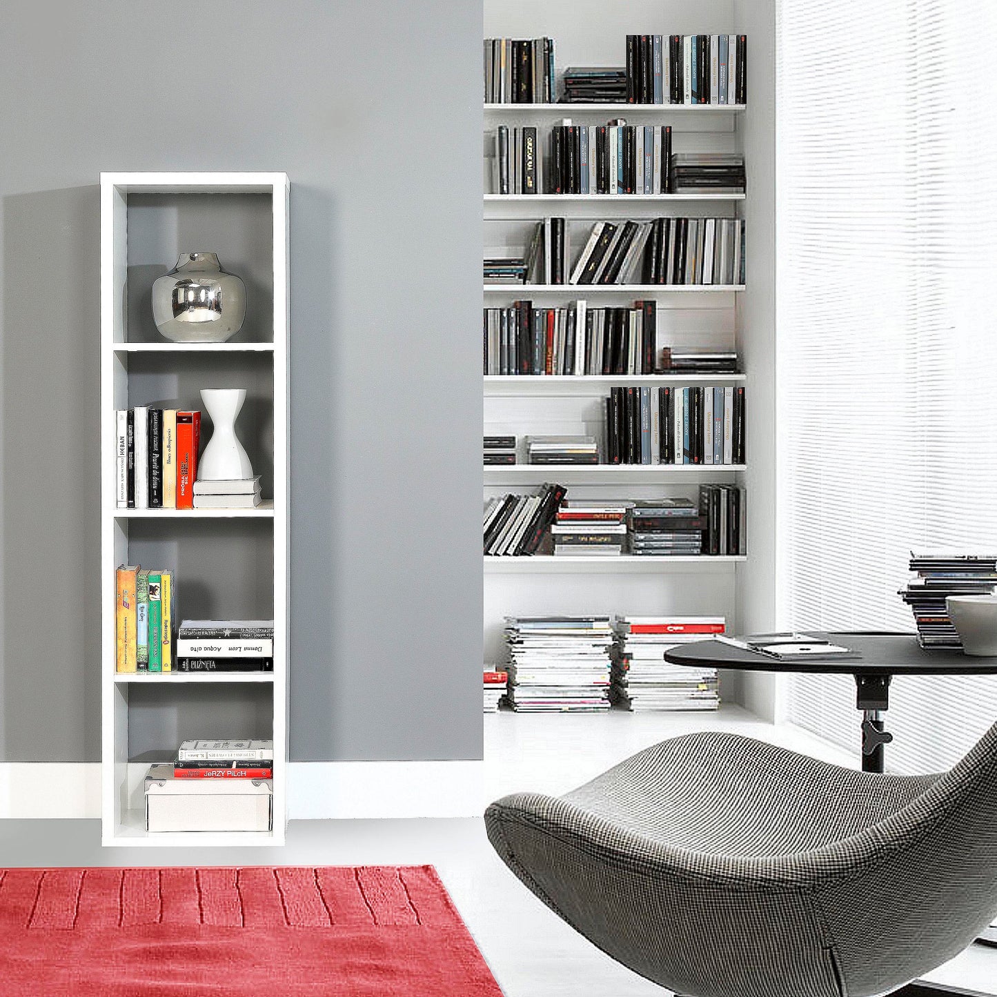 mauro 3 shelves storage unit in matt white