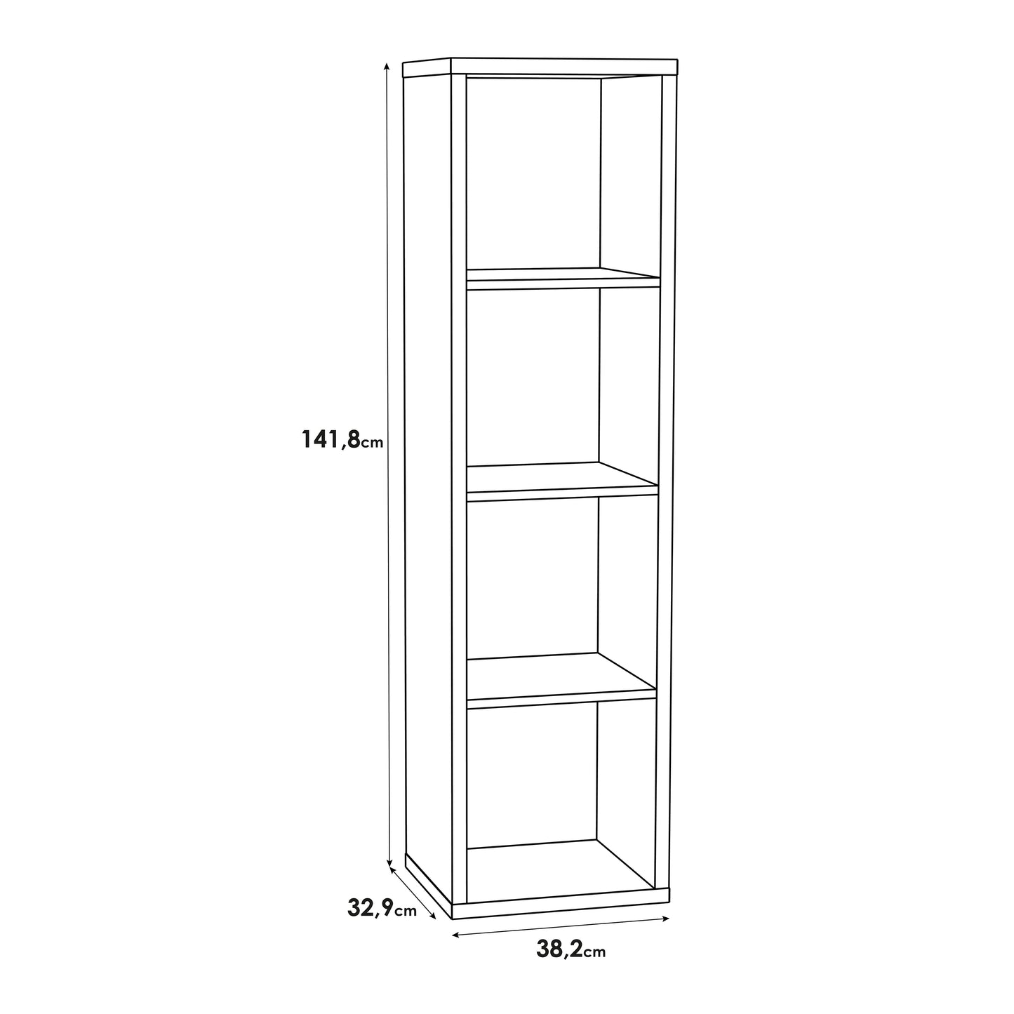 mauro 3 shelves storage unit in matt white