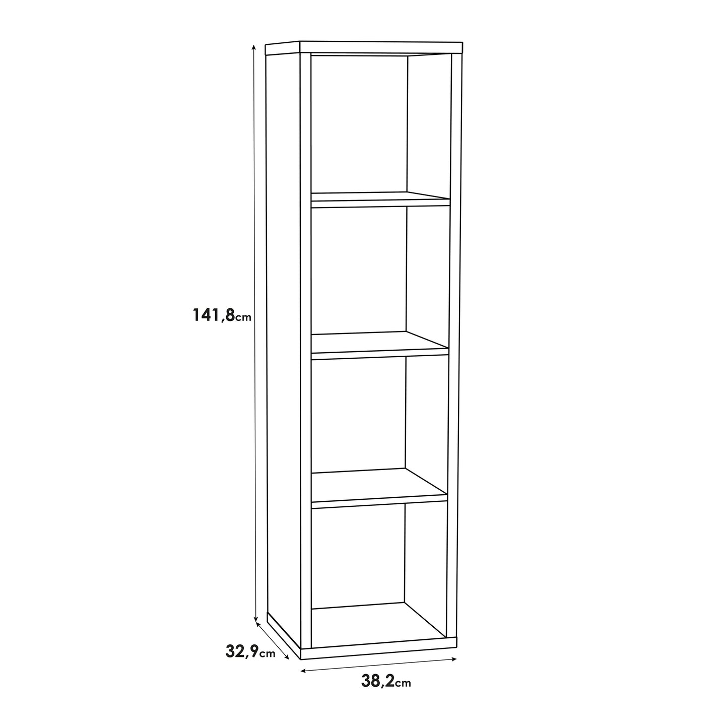 mauro 3 shelves storage unit in sonoma oak