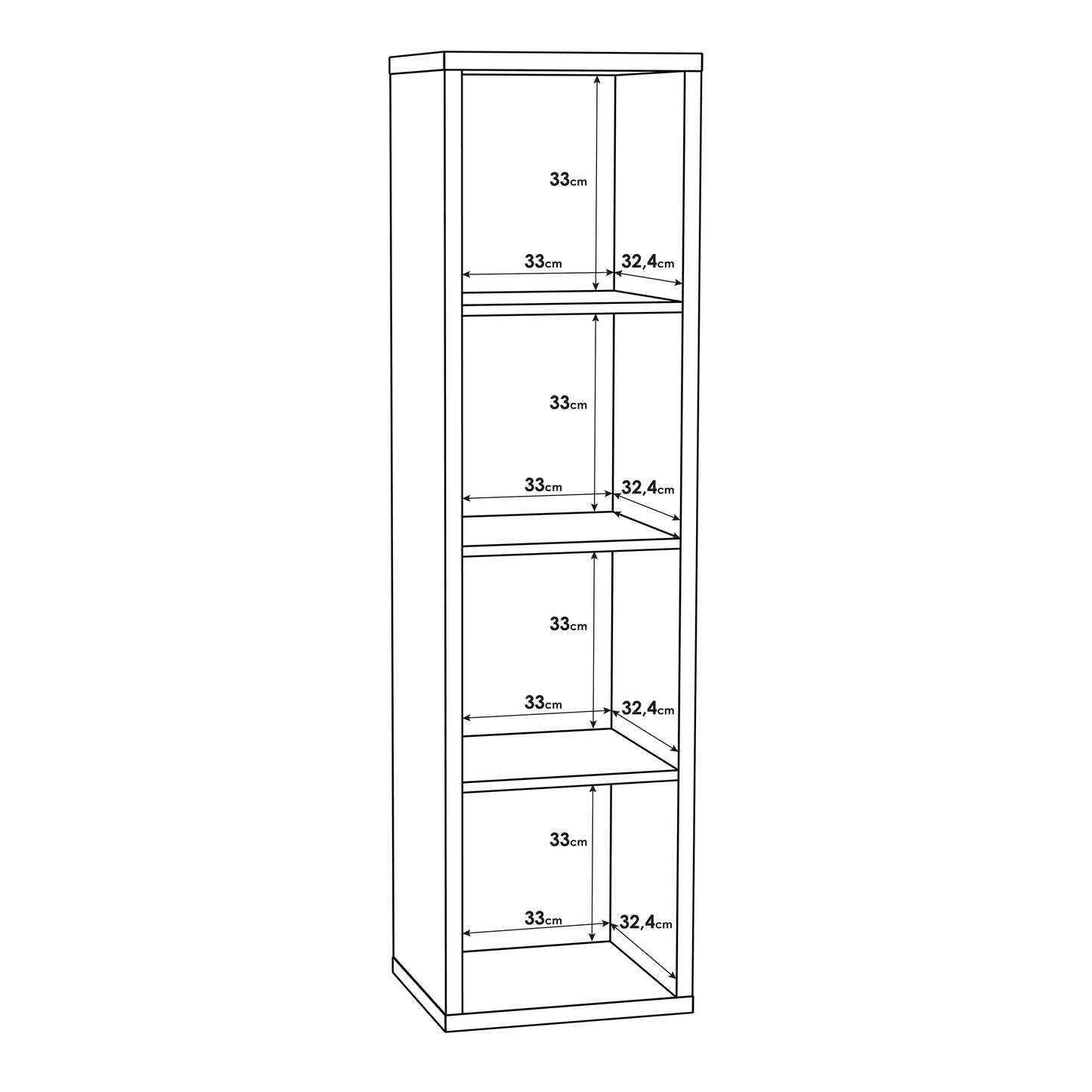 mauro 3 shelves storage unit in sonoma oak