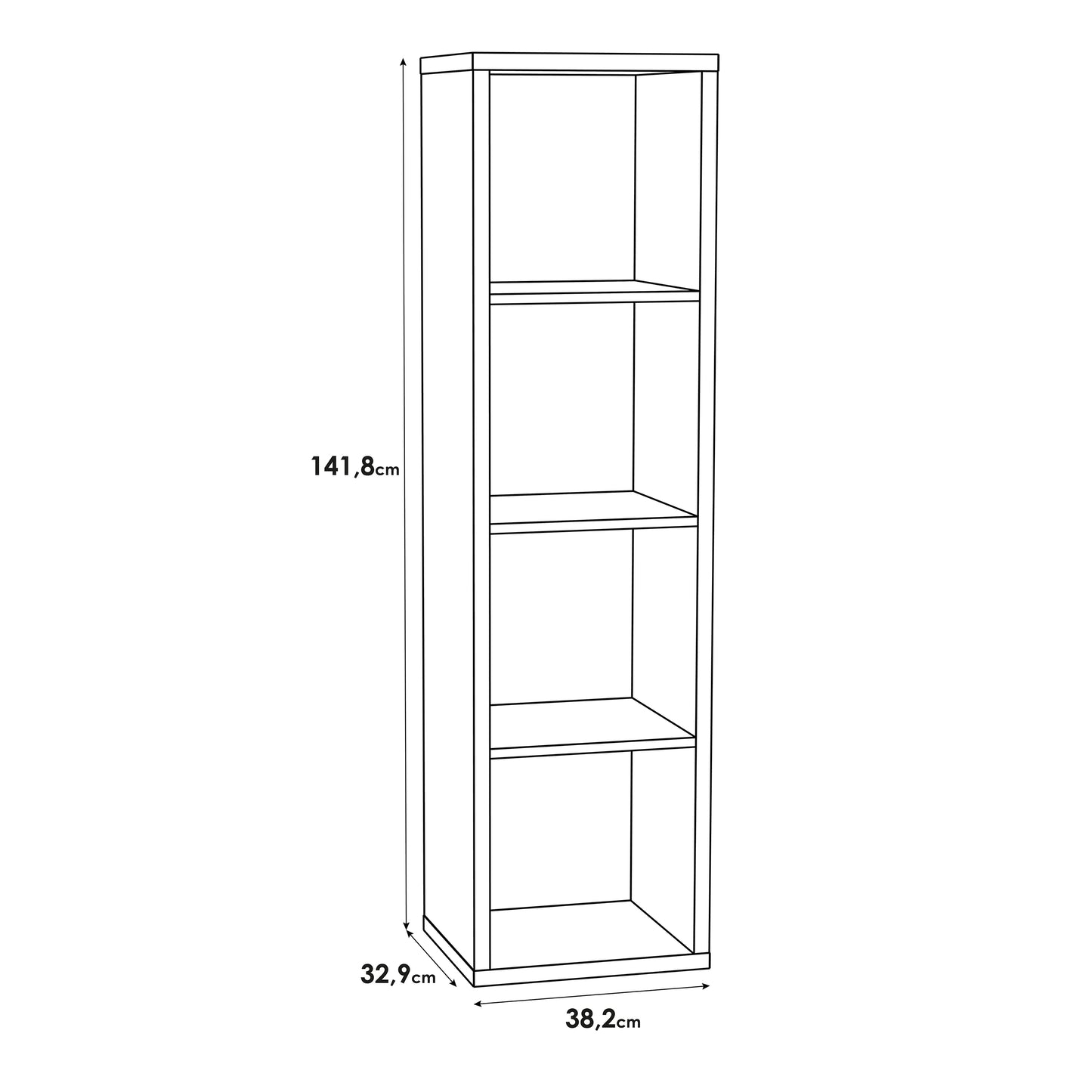 mauro 3 shelves storage unit in sand oak