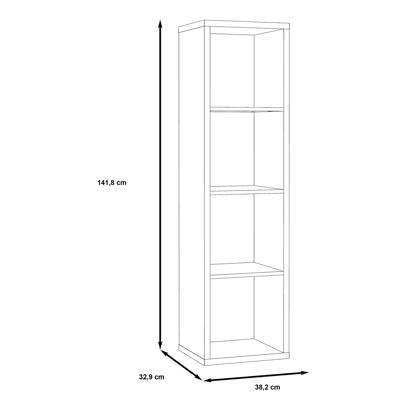 mauro 3 shelves storage unit in artisan oak