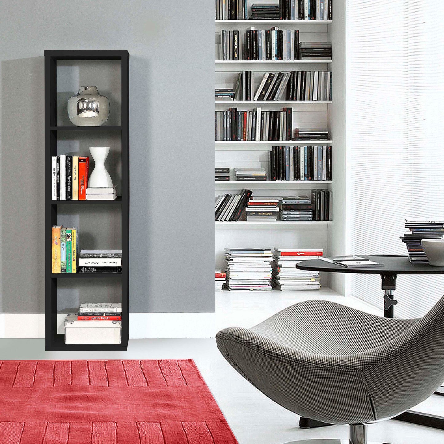 mauro 3 shelves storage unit in matt black