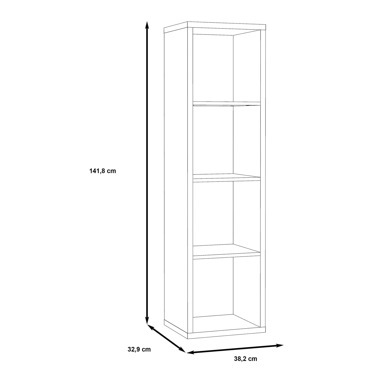 mauro 3 shelves storage unit in matt black