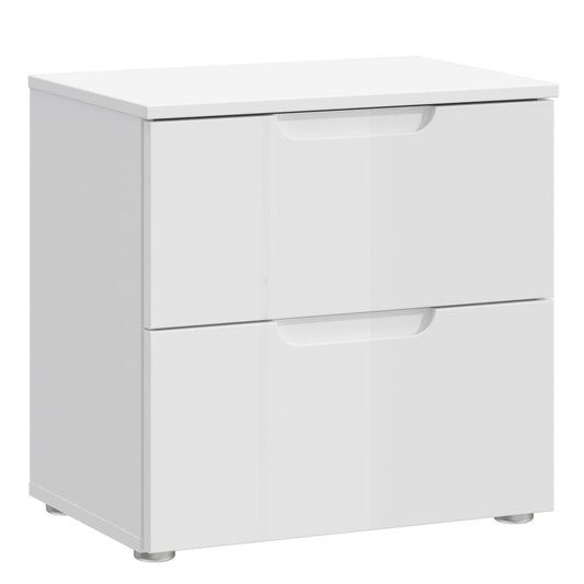 sienna bedside in white/white high gloss