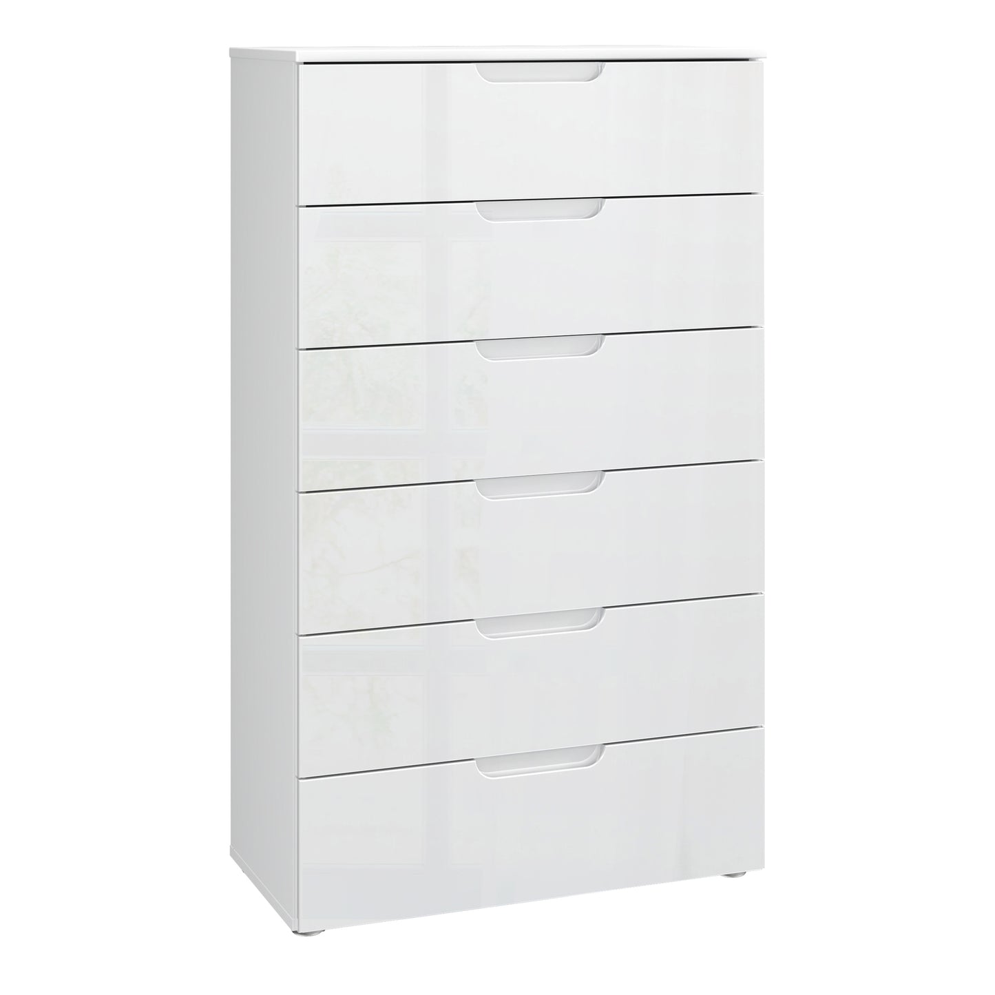 sienna chest of 6 drawers in white/white high gloss