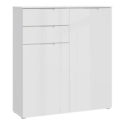 sienna chest of drawers in white/white high gloss