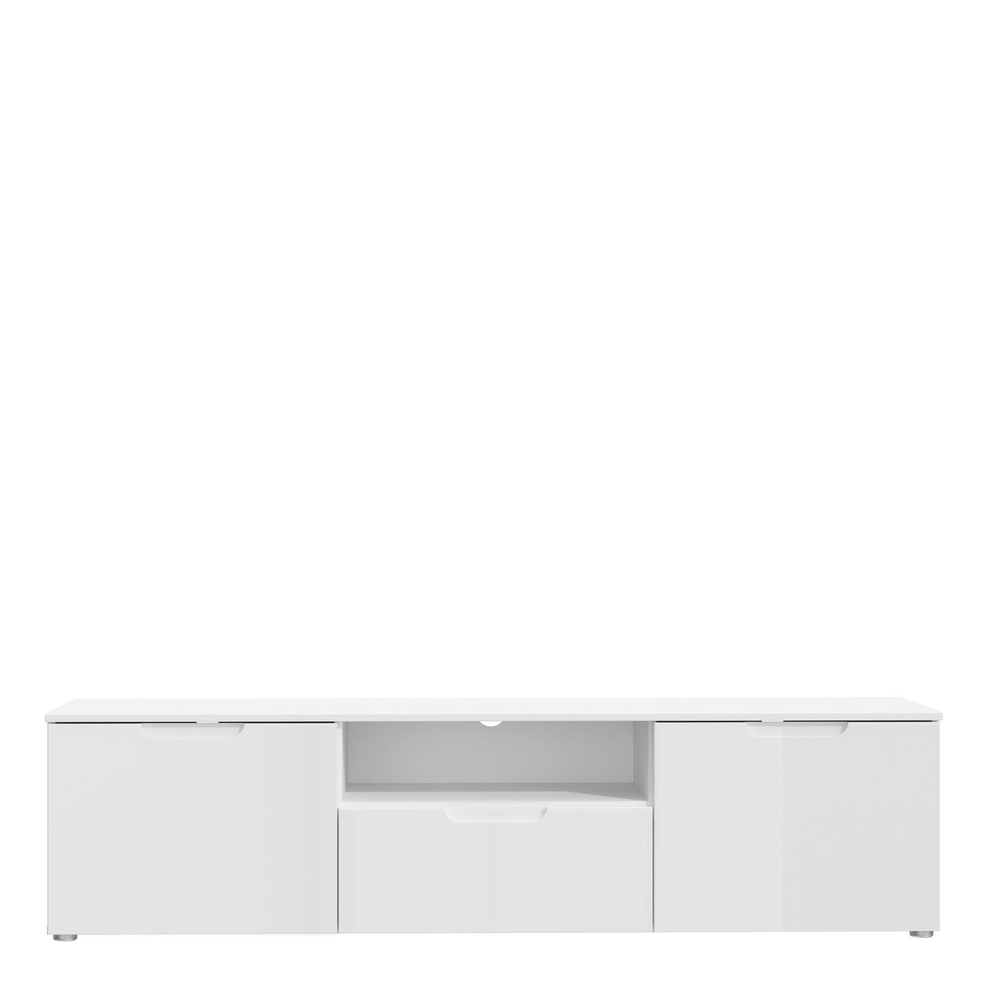 sienna tv unit in white/white high gloss